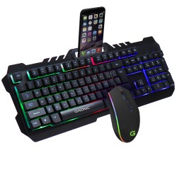 Kit Gaming Teclado + Mouse RGB USB Retro Iluminado