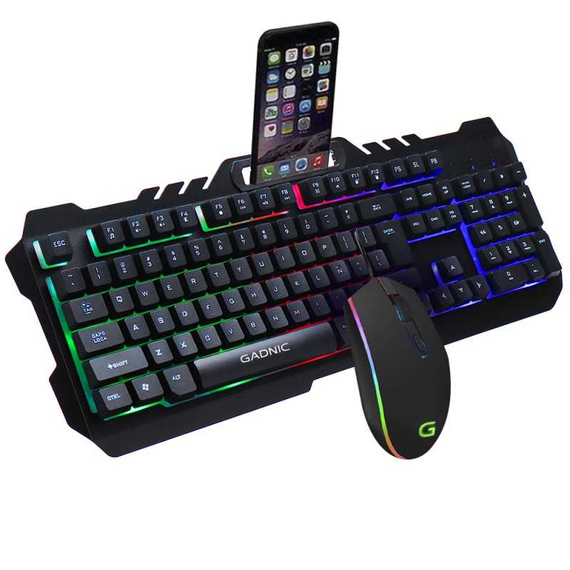 Kit Gaming Teclado + Mouse RGB USB Retro Iluminado