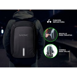 ? Mochila Antirrobo Gadnic 35L - Impermeable, con puerto USB y compartimento para notebook