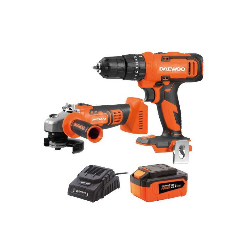 Super Pack: Amoladora y Taladro a batería DAEWOO