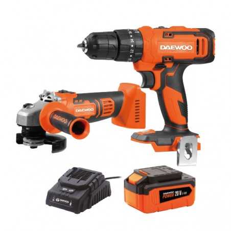 Super Pack: Amoladora y Taladro a batería DAEWOO