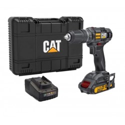 Taladro Percutor atornillador 18V + Cargador + Batería en Maletín CAT DX155